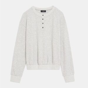 Theory Weekend Waffle Knit Henley Pullover